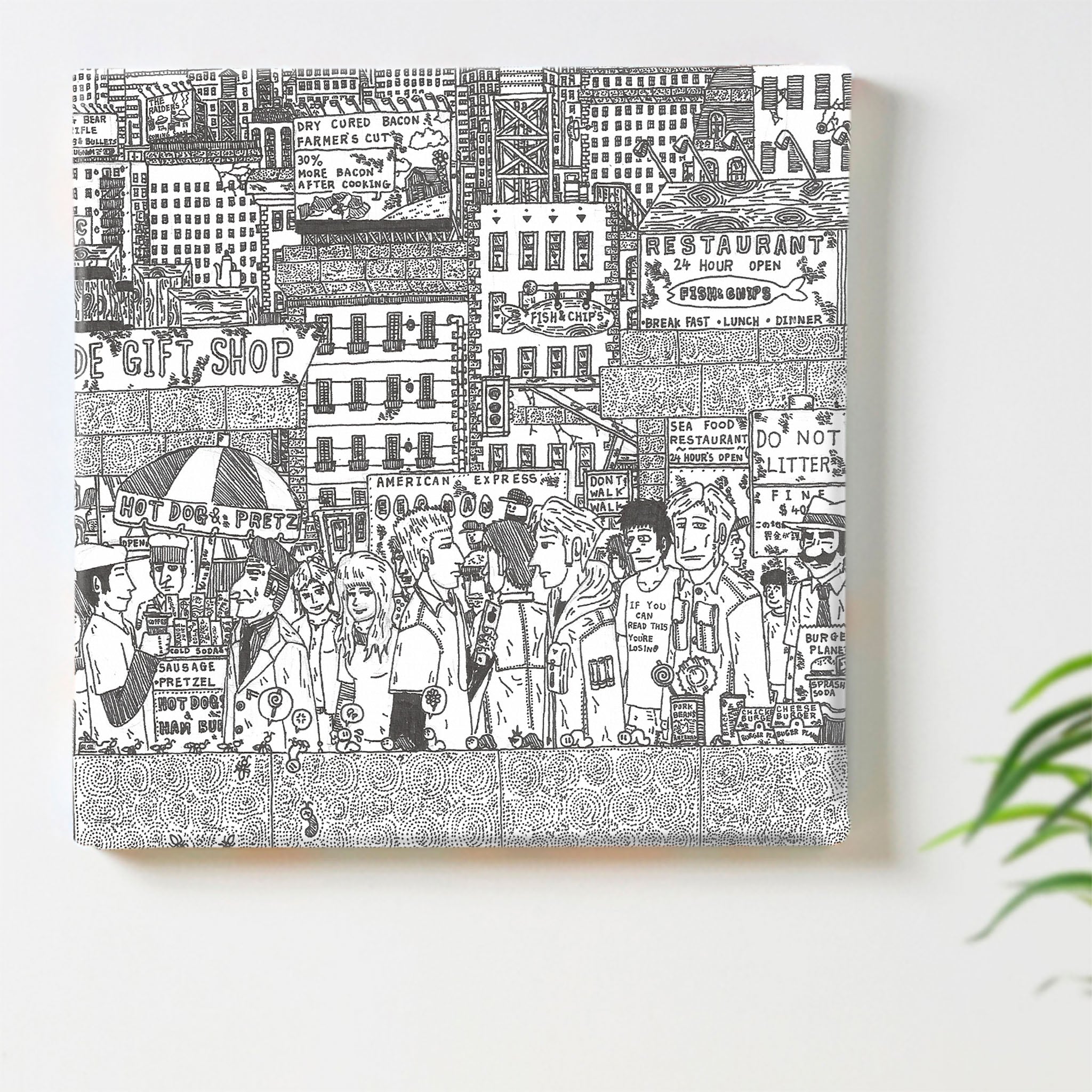 街並みイラストのインテリア小物 壁掛け アート mzk-0003 – ArtDeli
