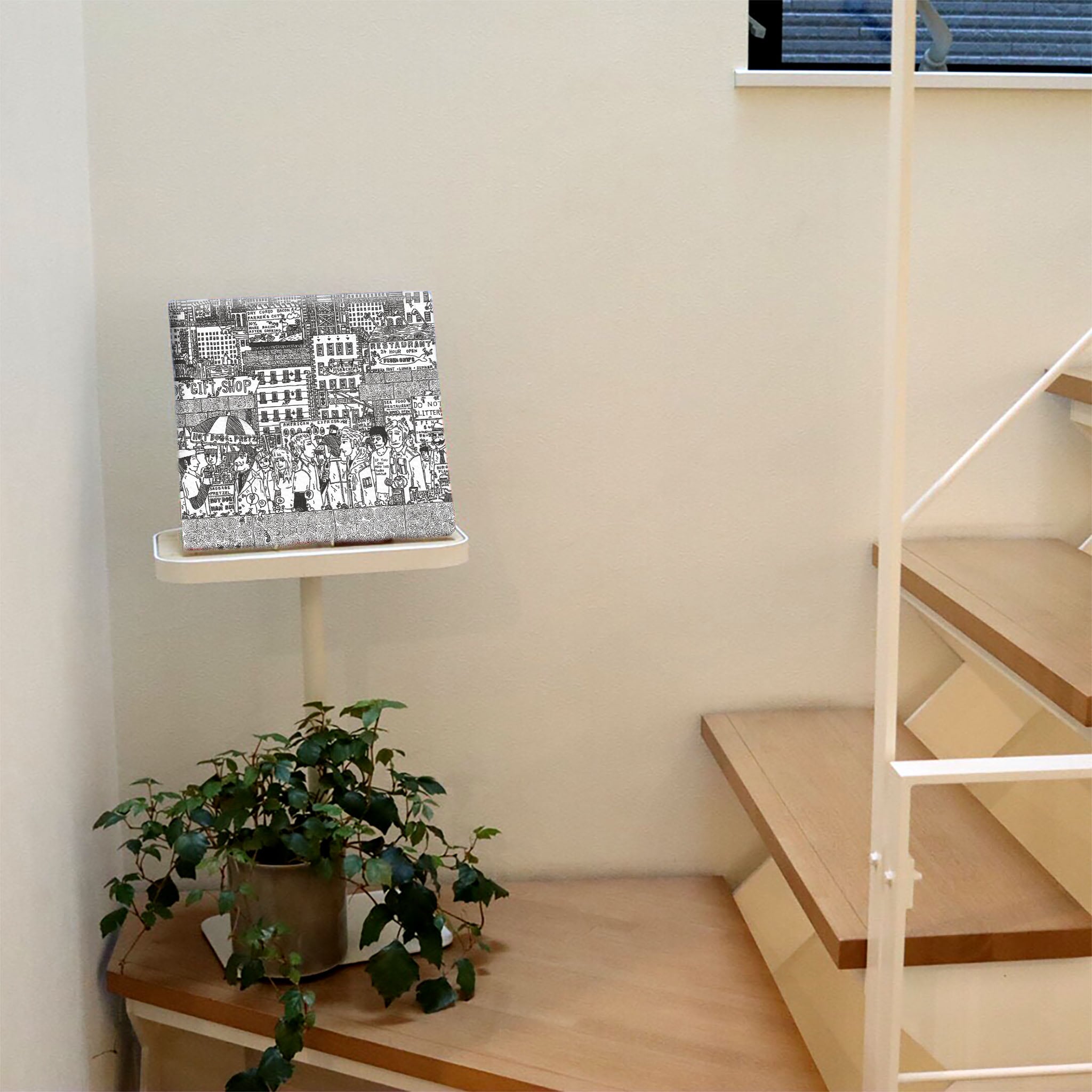 Cityscape illustration interior accessory wall art mzk-0003