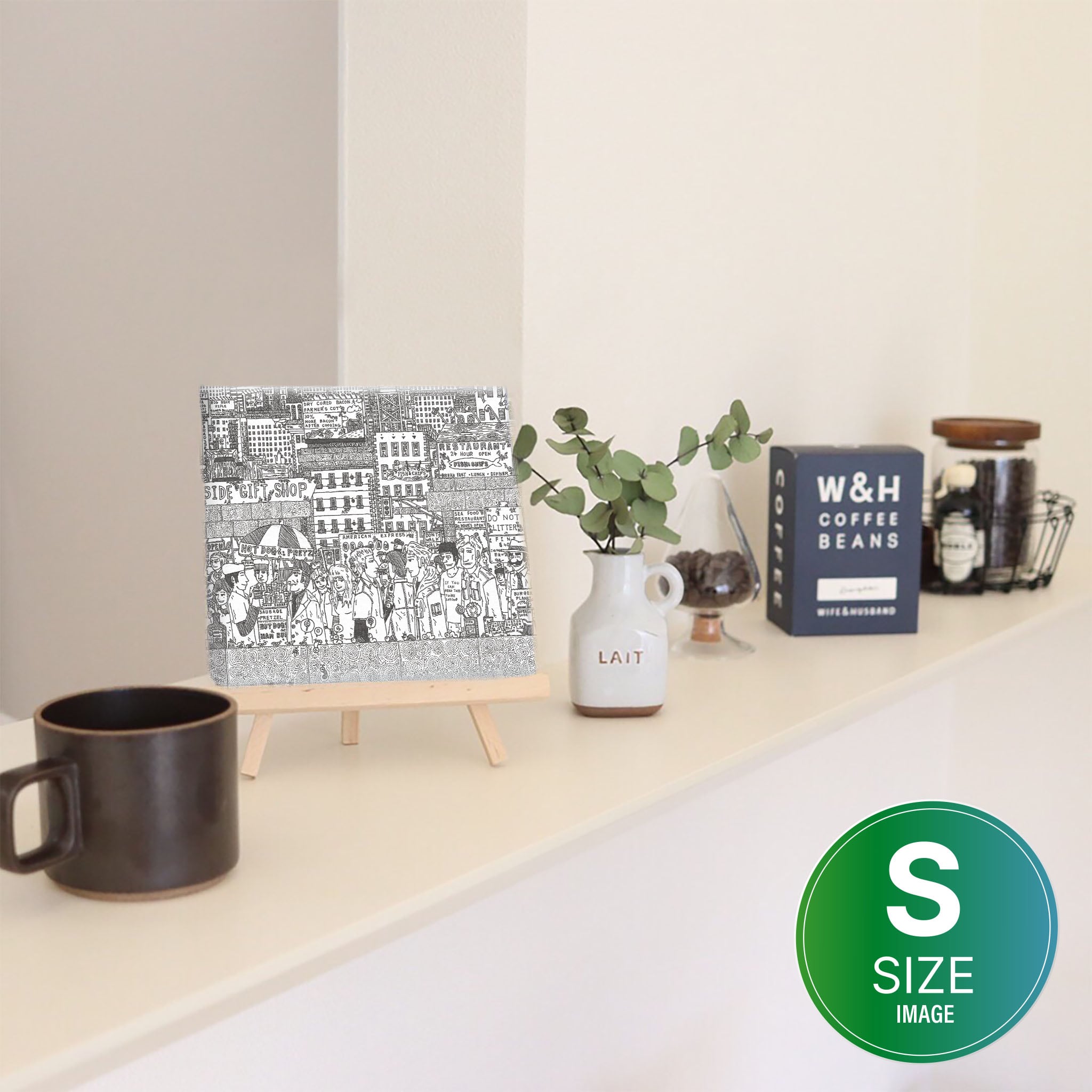 Cityscape illustration interior accessory wall art mzk-0003