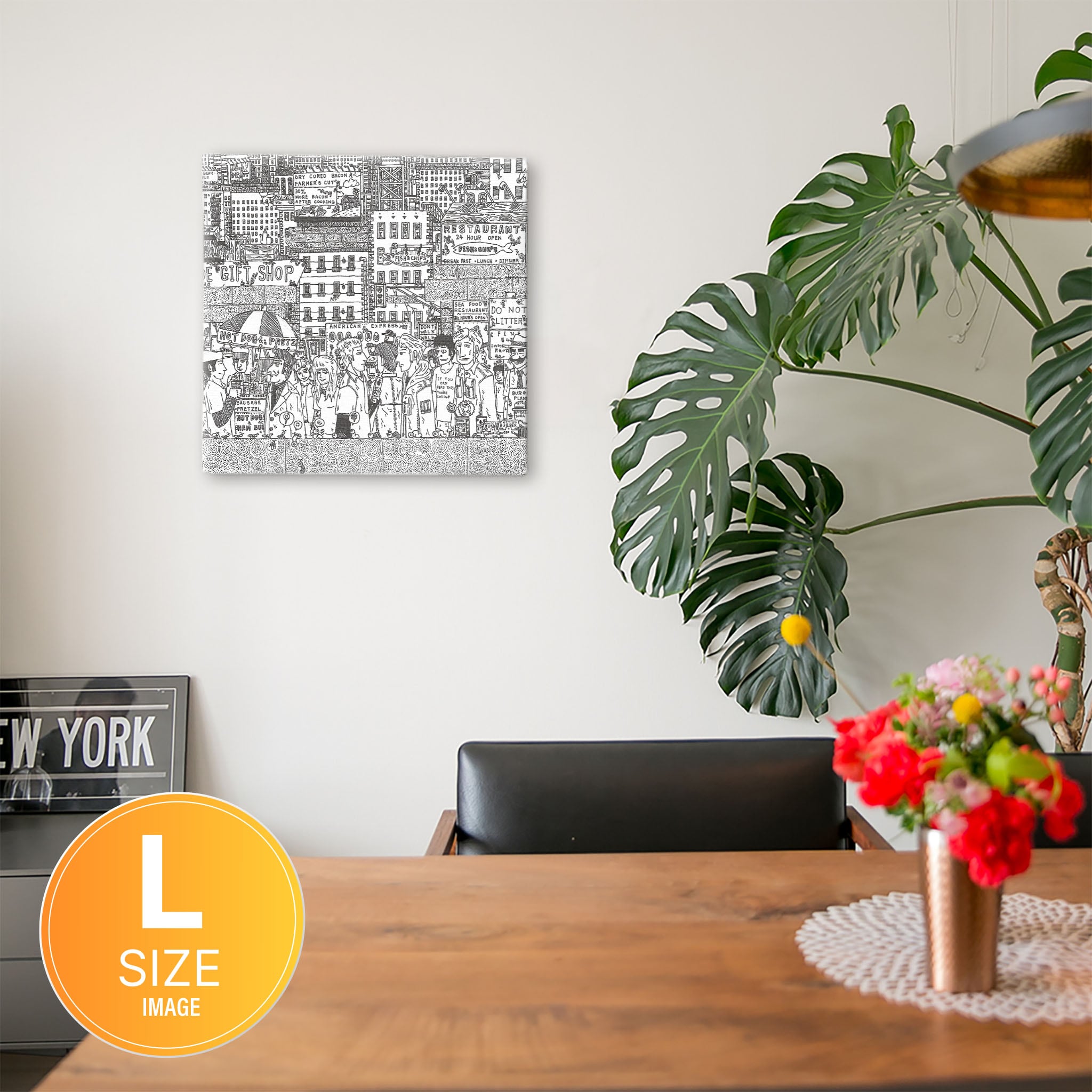 Cityscape illustration interior accessory wall art mzk-0003