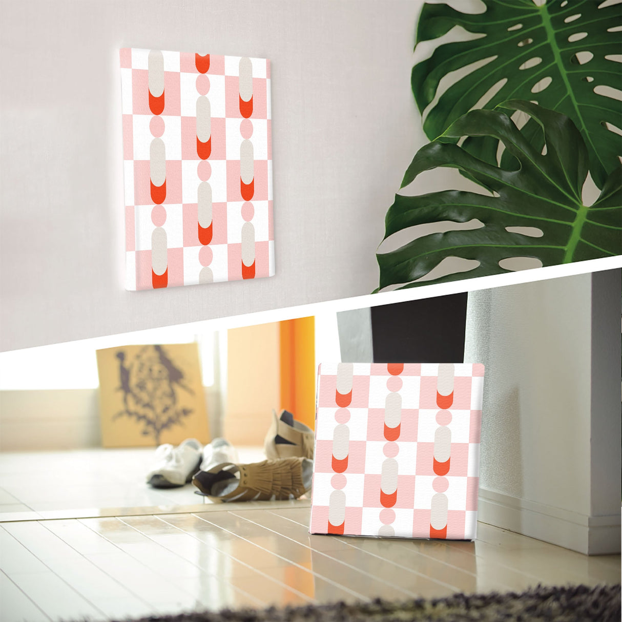 Geometric pattern fabric board Interior goods Art panel Canvas patt-1803-024