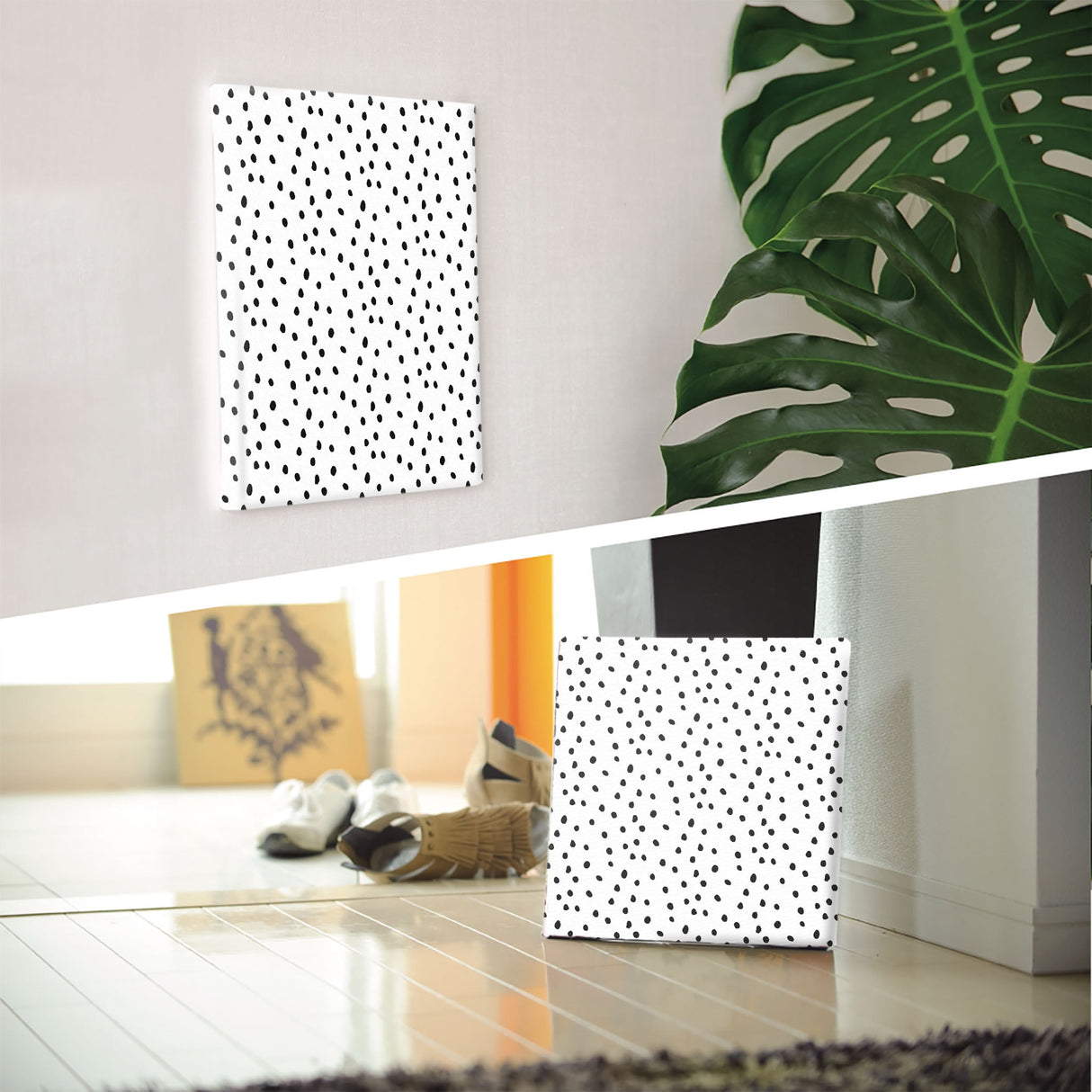 Polka dot wall decor interior goods art panel canvas patt-1803-042