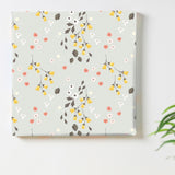 Flower fabric board Interior goods Art panel Canvas Gray Plants patt-2003-11