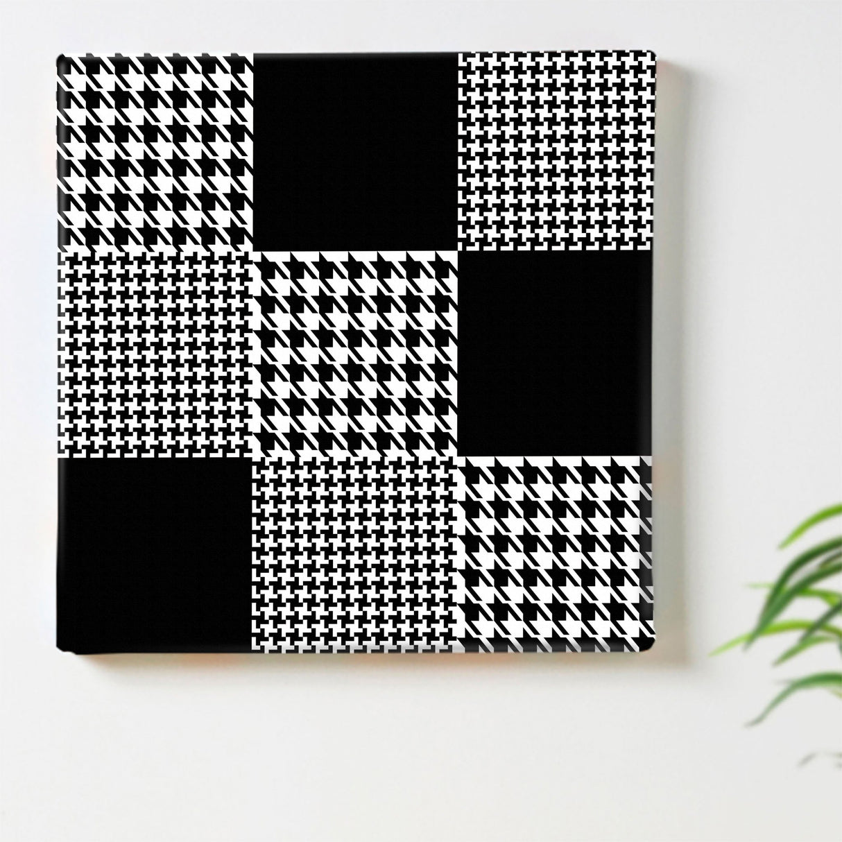 Houndstooth fabric panel Interior goods Art panel Canvas Geometric pattern patt-2112-002