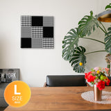 Houndstooth fabric panel Interior goods Art panel Canvas Geometric pattern patt-2112-002