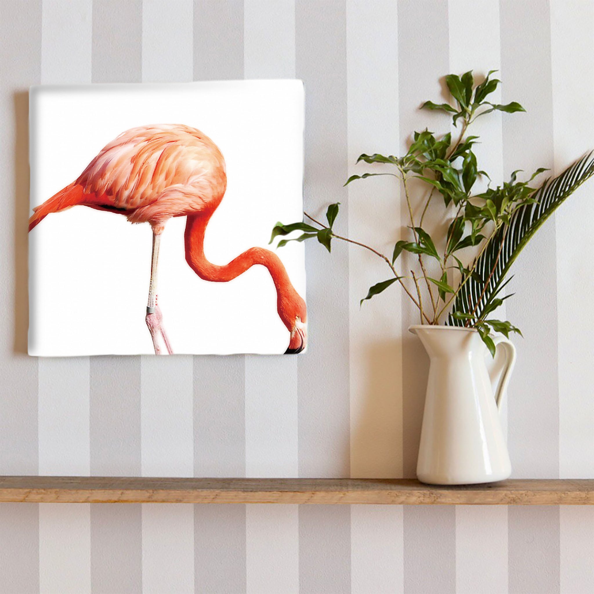 新着商品フラミンゴ 北欧 アートパネル 57cm × 57cm Lサイズ 日の