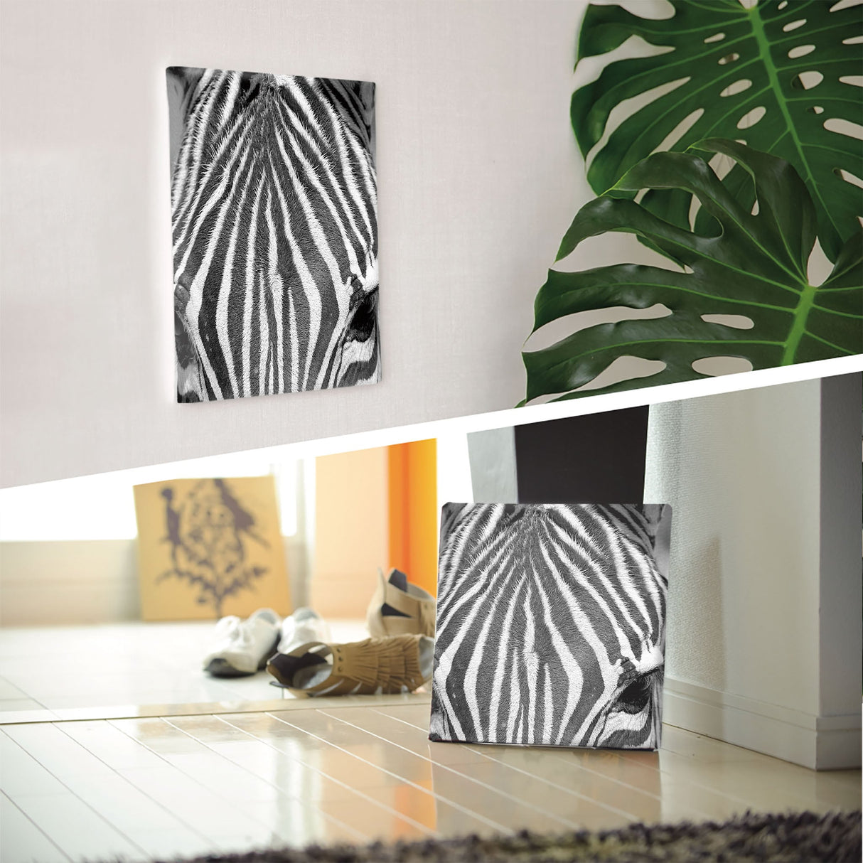 Zebra-themed fabric panel wall art pho-0060