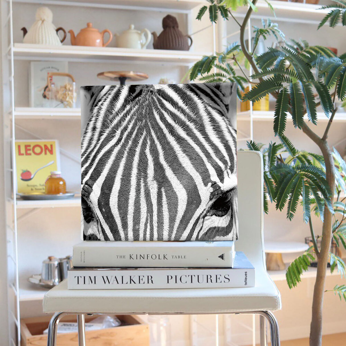 Zebra-themed fabric panel wall art pho-0060