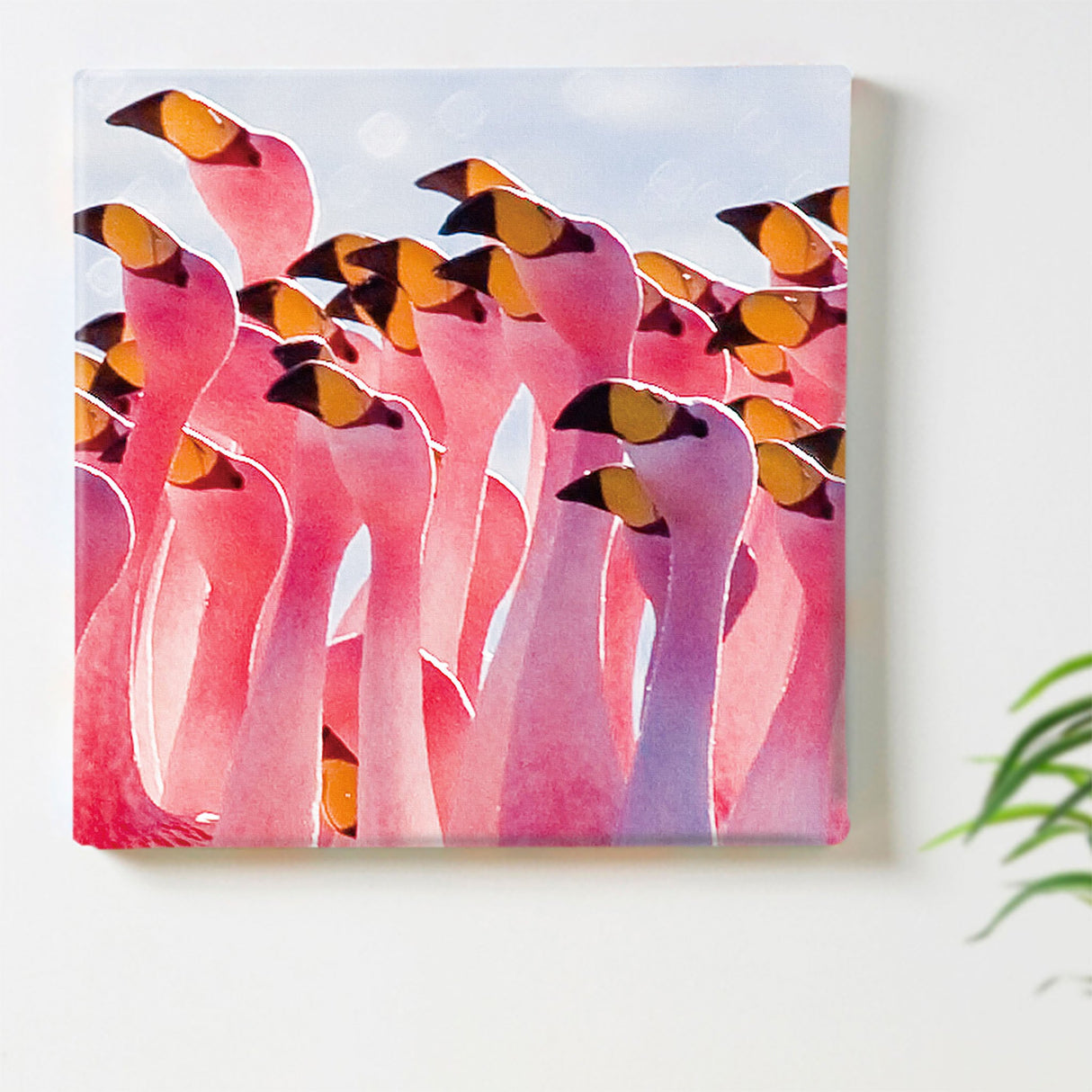 Flamingo-themed fabric panel for single-person living interior pho-0061