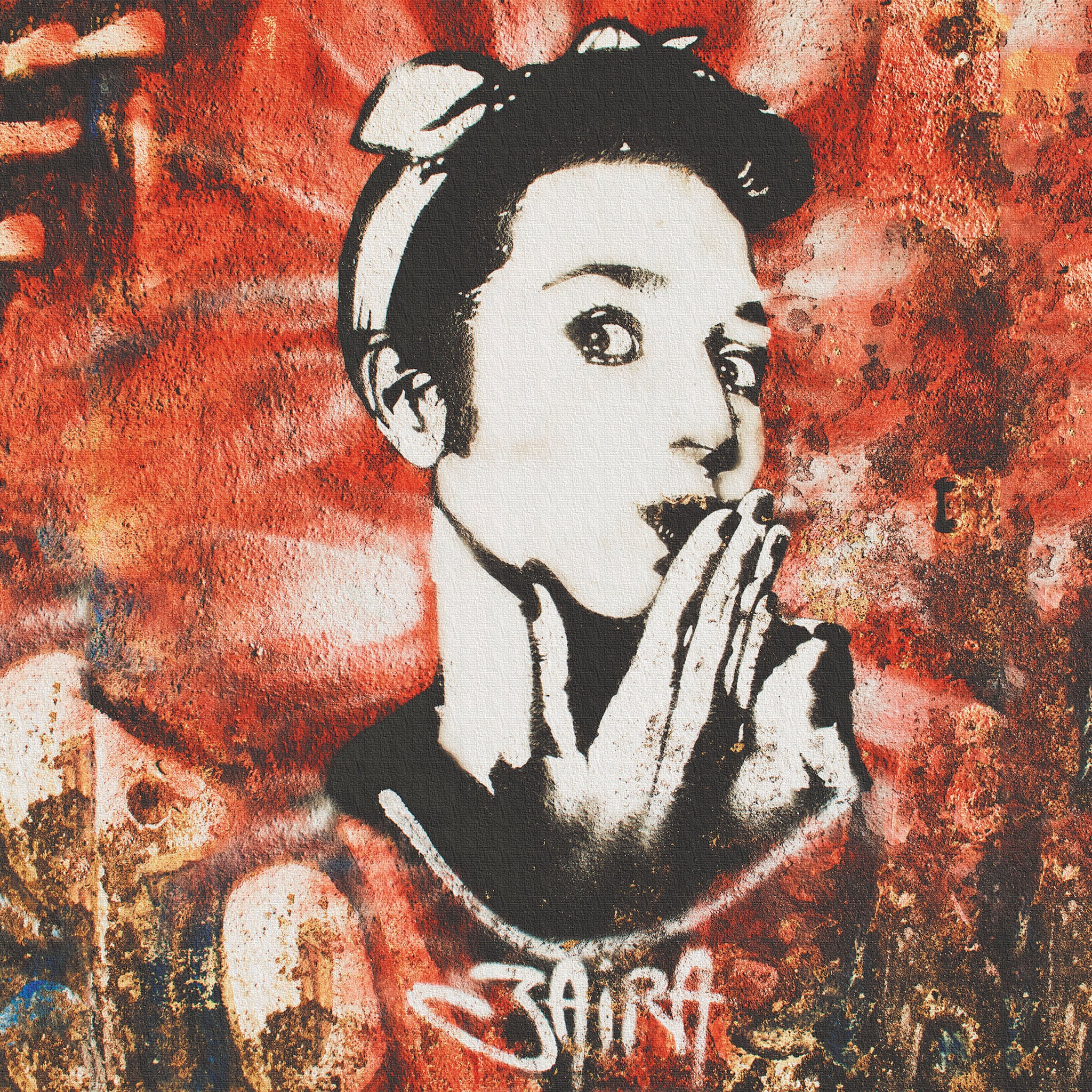 グラフィティのファブリックパネル インテリア雑貨 アートパネル