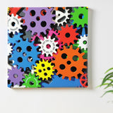 Colorful gear fabric panel Interior goods Art panel Canvas poht-1805-15