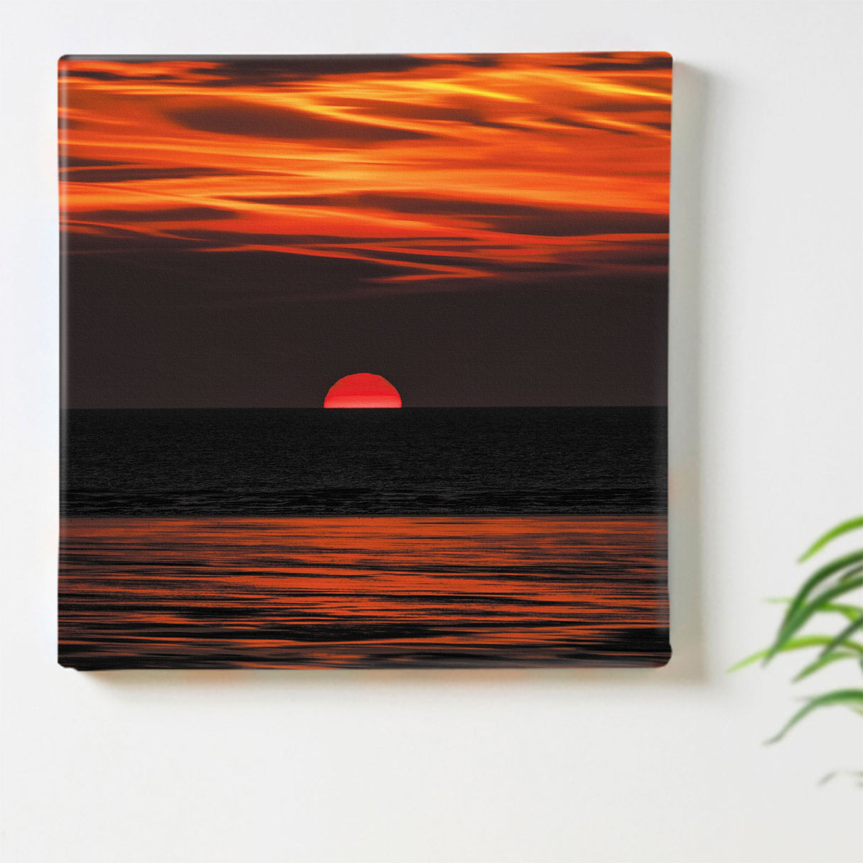 Ocean Fabric Board Interior Goods Art Panel Canvas Red Sunset poht-2111-07