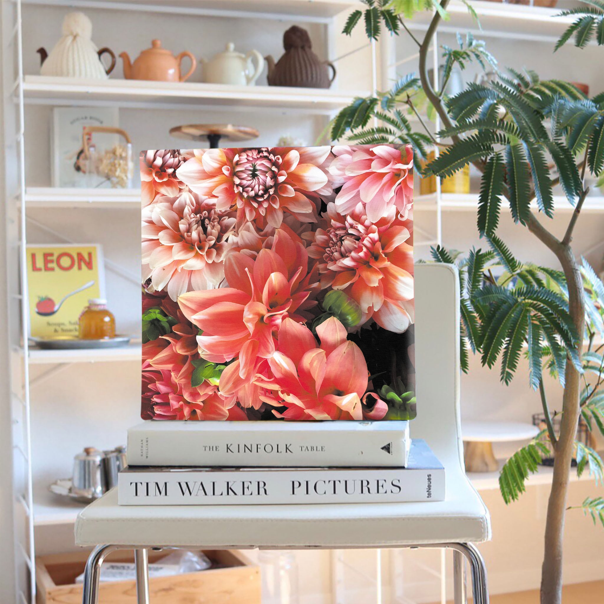Floral Fabric Board Interior Goods Art Panel Canvas Pink poht-2205