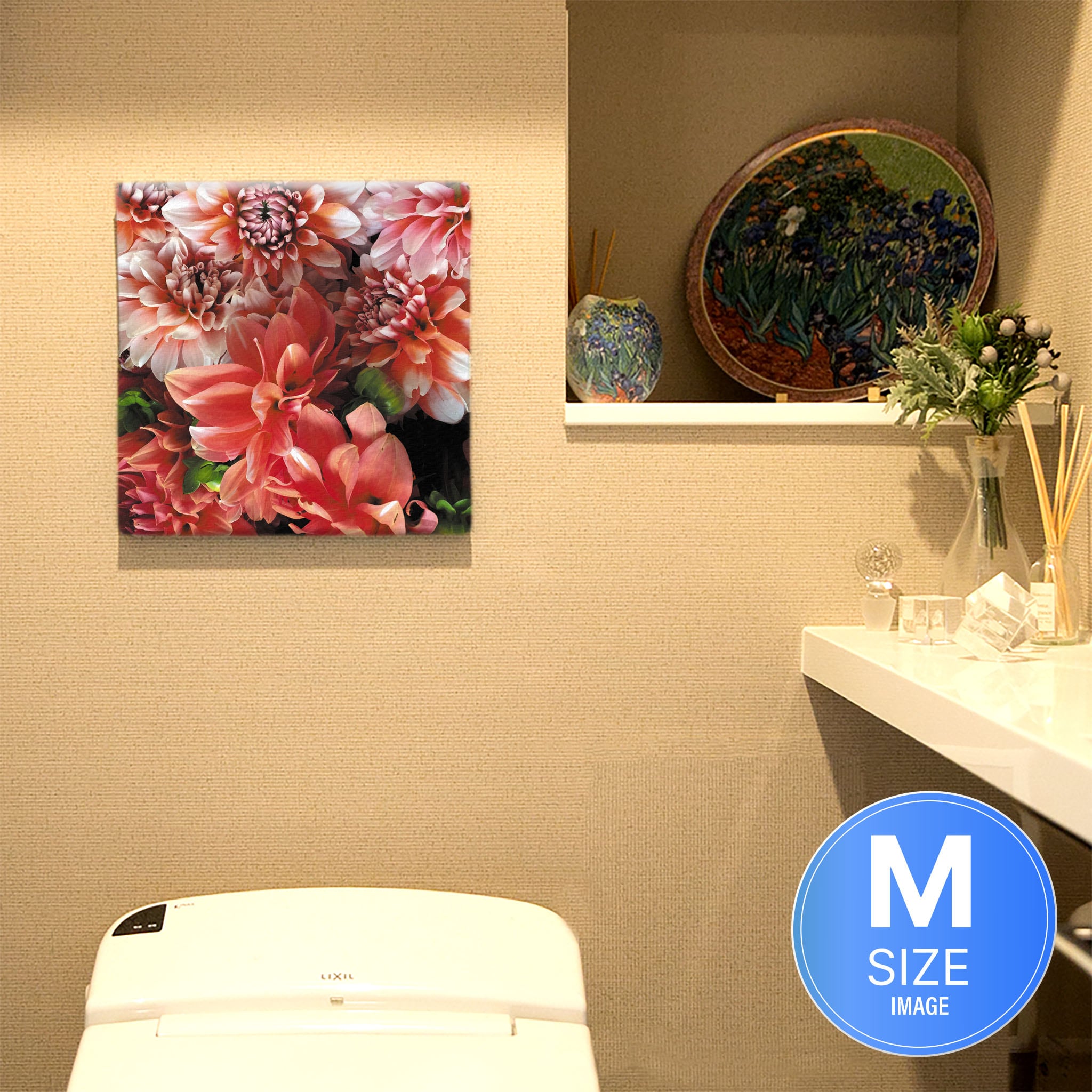アートデリ 花のファブリックボード poht-2205-06 つ179 Floral Fabric Board Interior Goods Art Panel Canvas Pink poht-2205