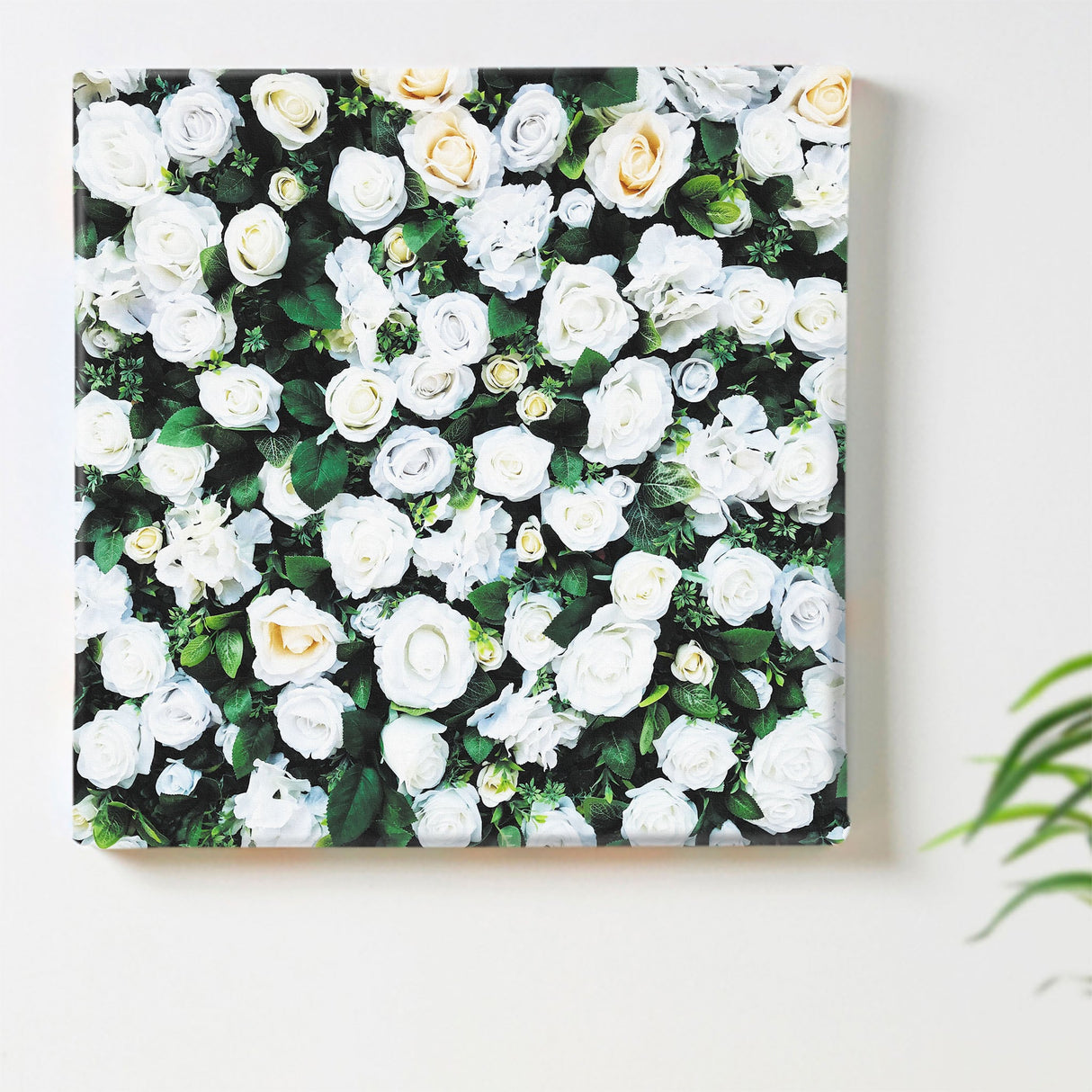 Flower Fabric Board Interior Goods Art Panel Canvas White poht-2205-10