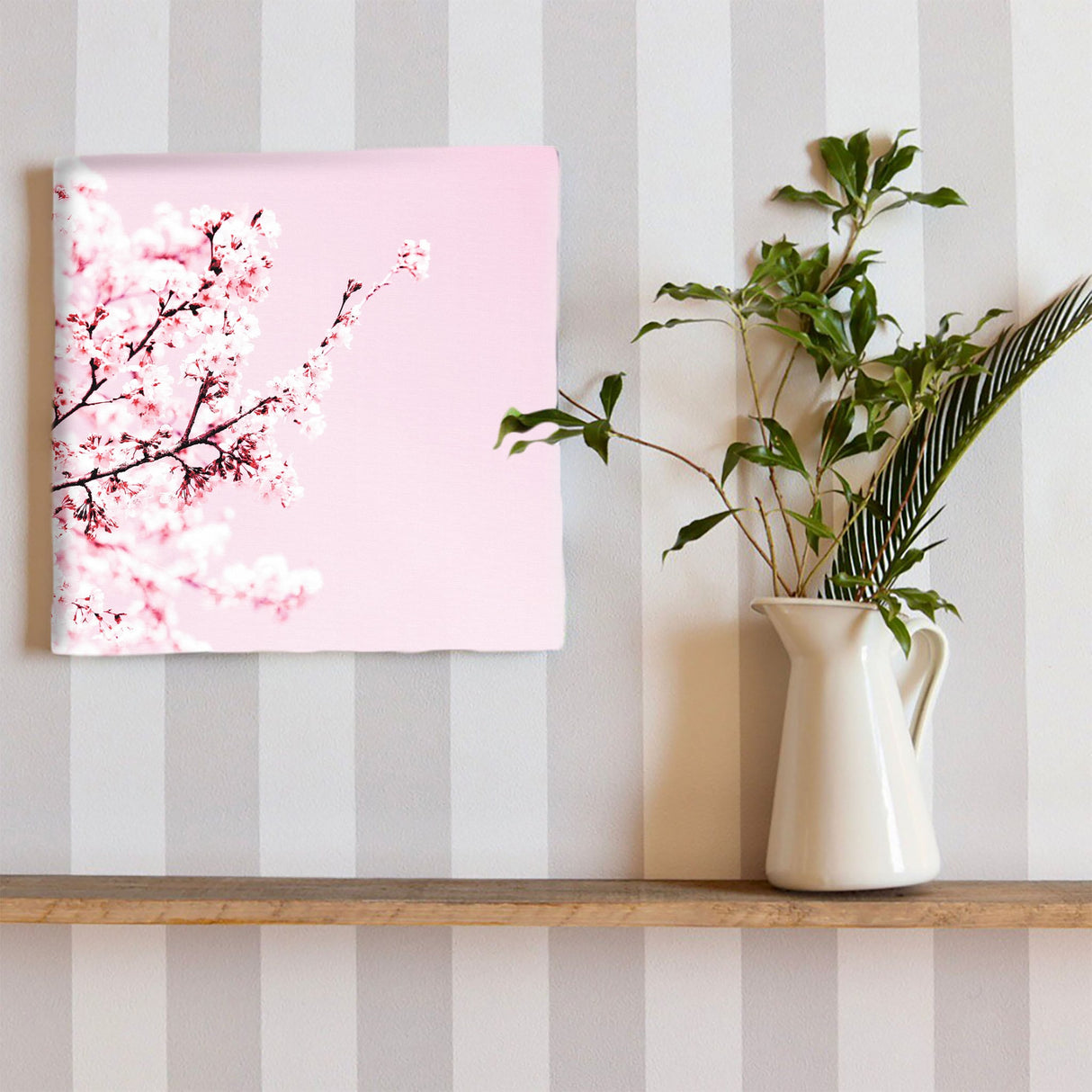 Floral fabric board Interior goods Art panel Canvas Pink Cherry blossom poht-2205-16