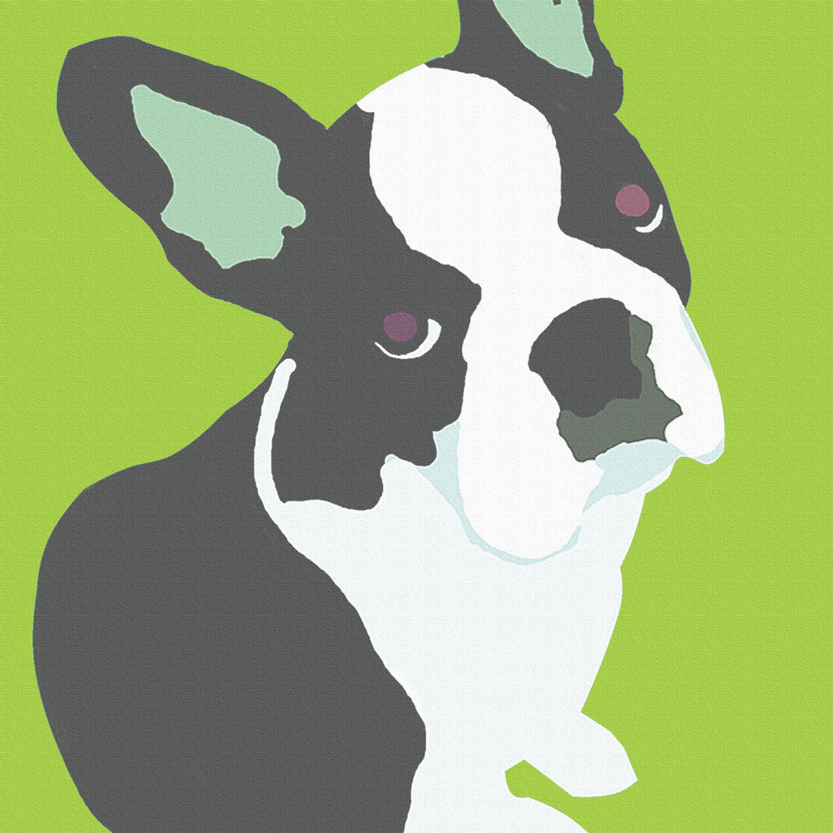 Dog motif, French bulldog interior accessory wall art pop-0030-grn