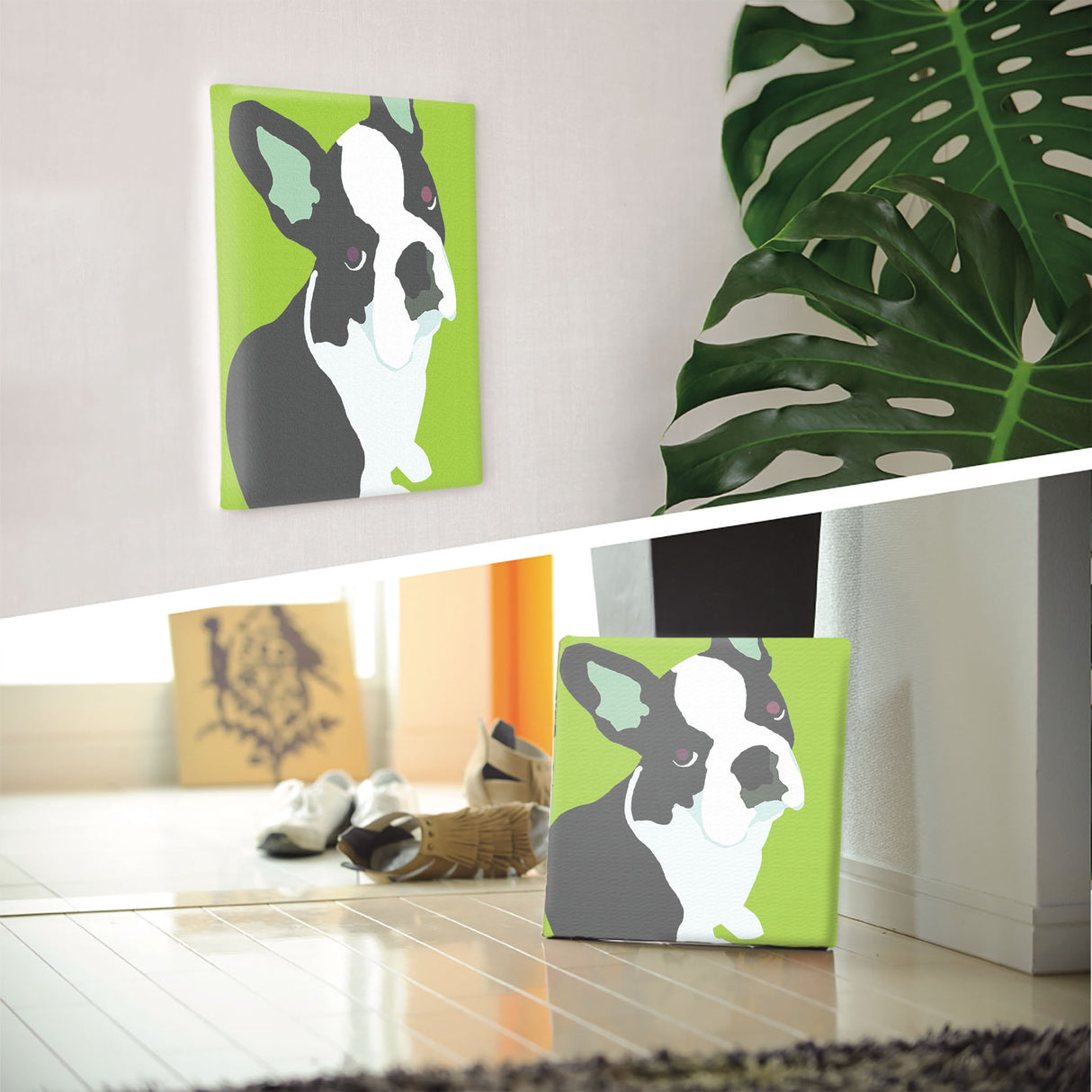 Dog motif, French bulldog interior accessory wall art pop-0030-grn