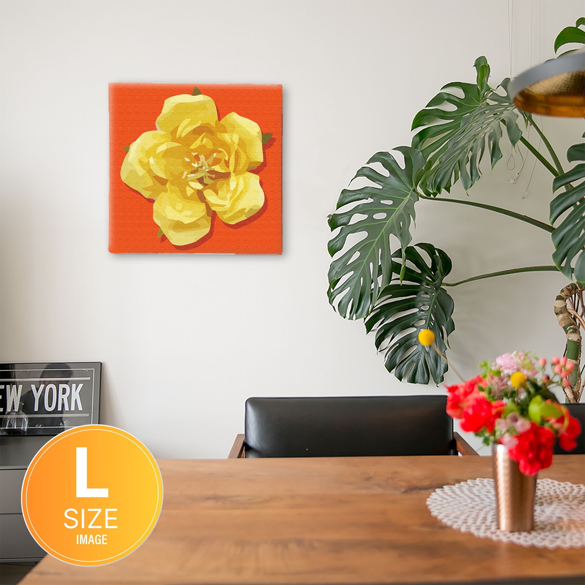 花モチーフのファブリックパネル 写真 アート pop-0031-org – ArtDeli