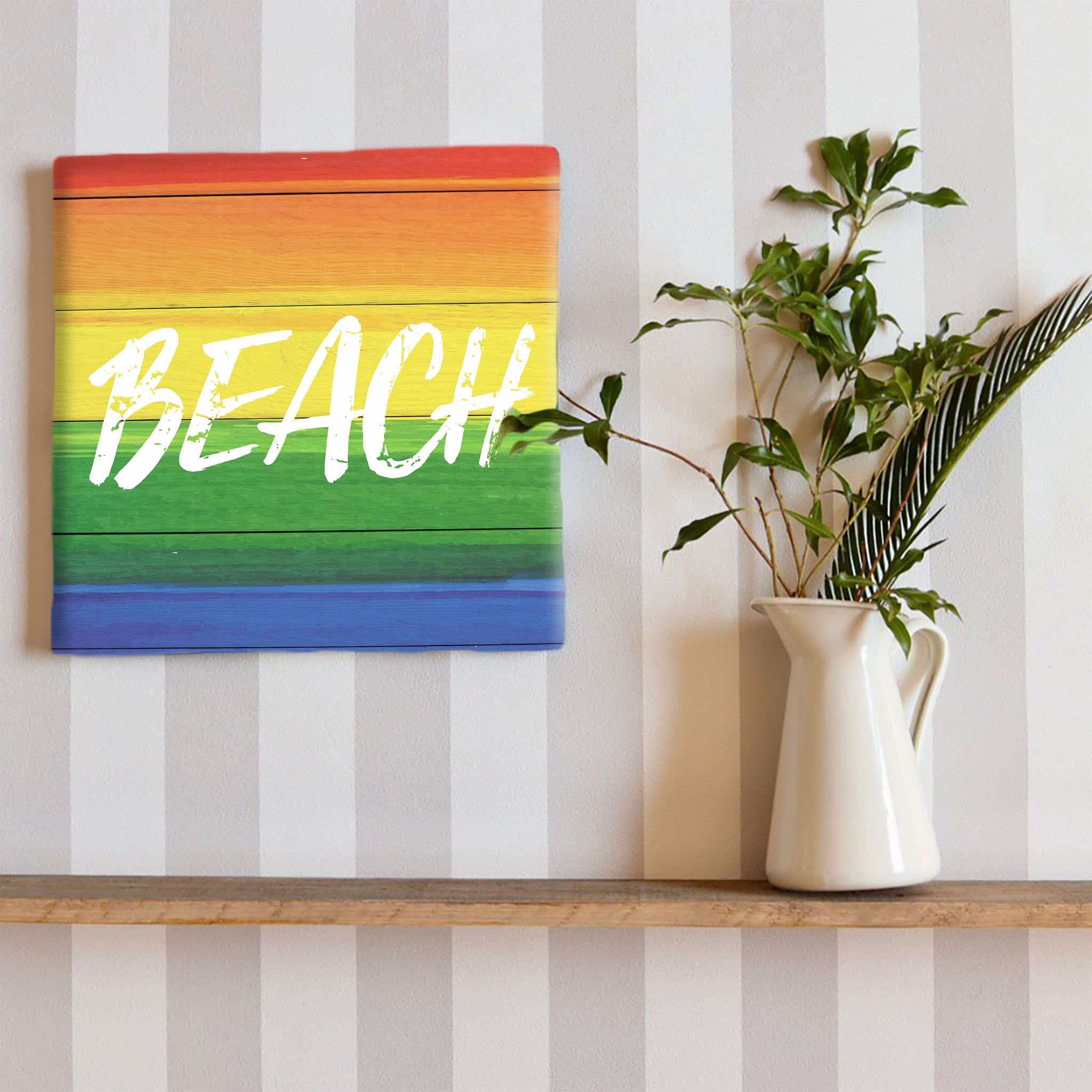 レインボーの壁掛けアート インテリア 雑貨 アート ハワイ BEACH popa
