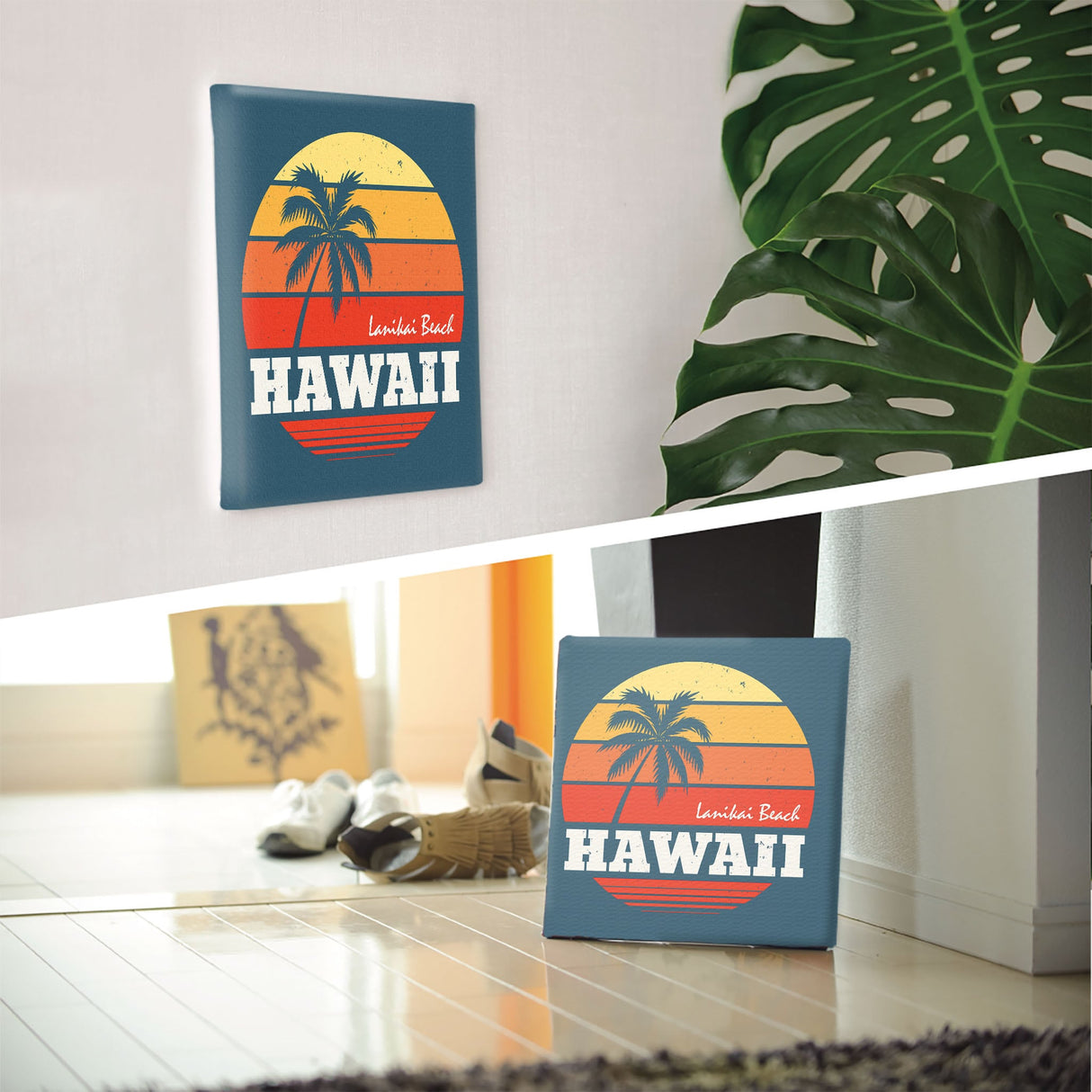 Hawaiian art panel interior goods art palm tree popa-1705-02