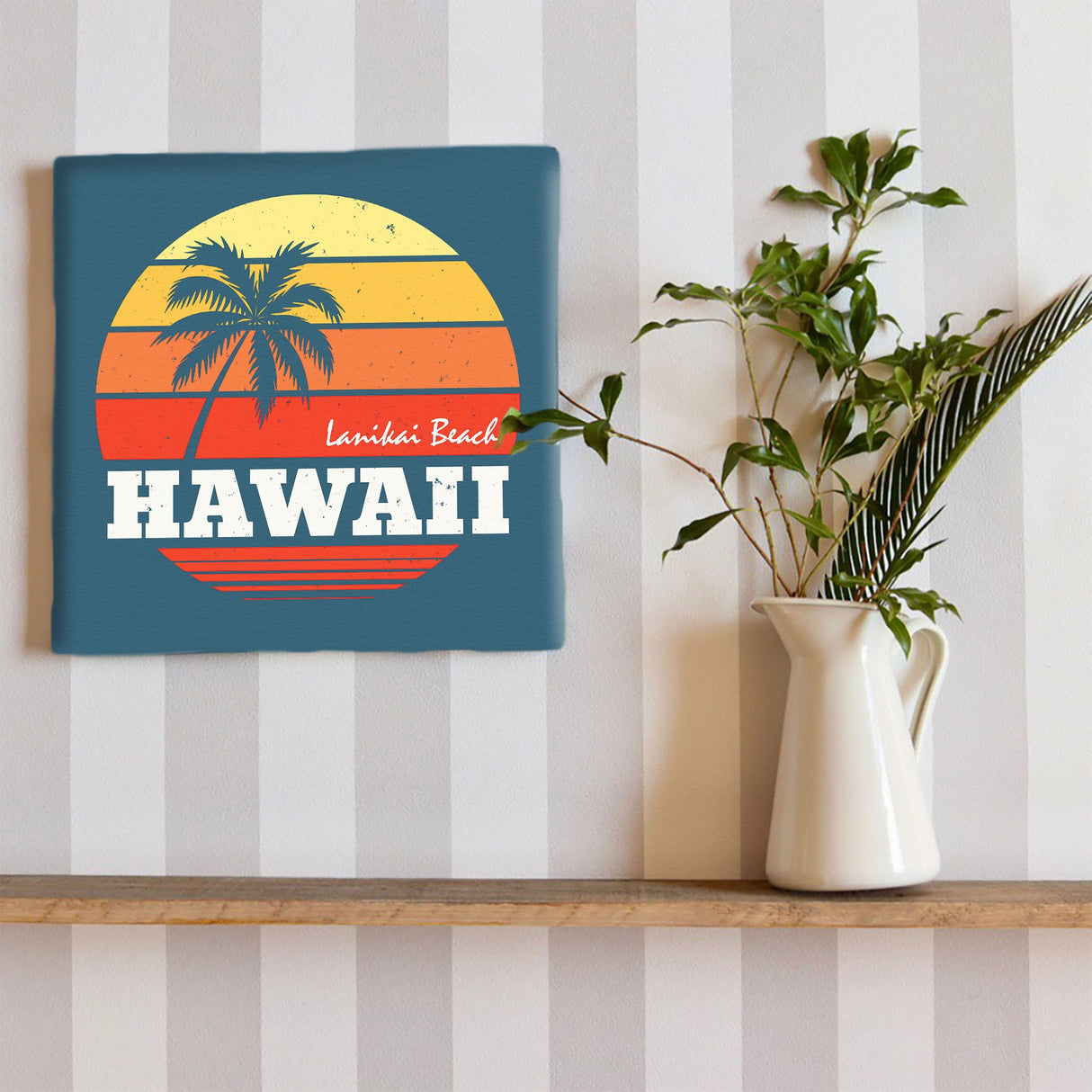 Hawaiian art panel interior goods art palm tree popa-1705-02