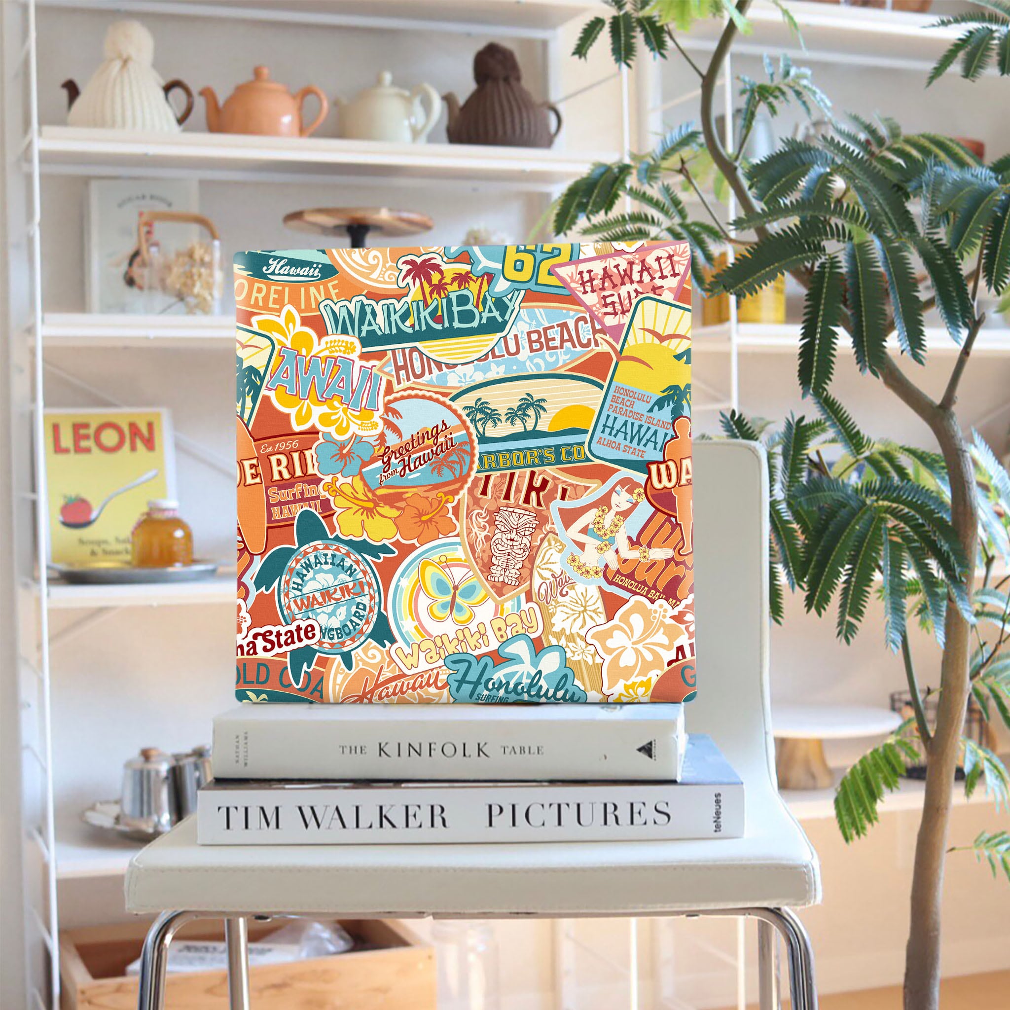 ファブリックパネル＊ハワイアン①クリームイエロー ファブリックパネル＊ハワイアン①クリームイエロー ハワイアン