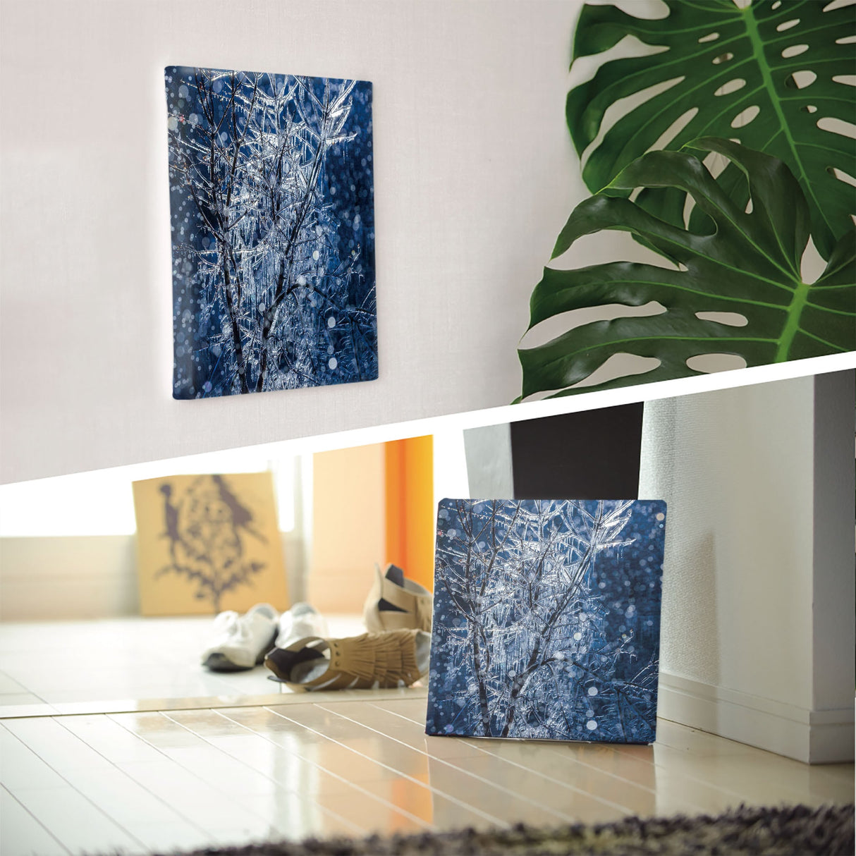 [With Charity] Art Panel by Sennin Photographer Sakakibara Interior Goods Gifu Prefecture Power of Art Nature Rain and Ice skbr-0035