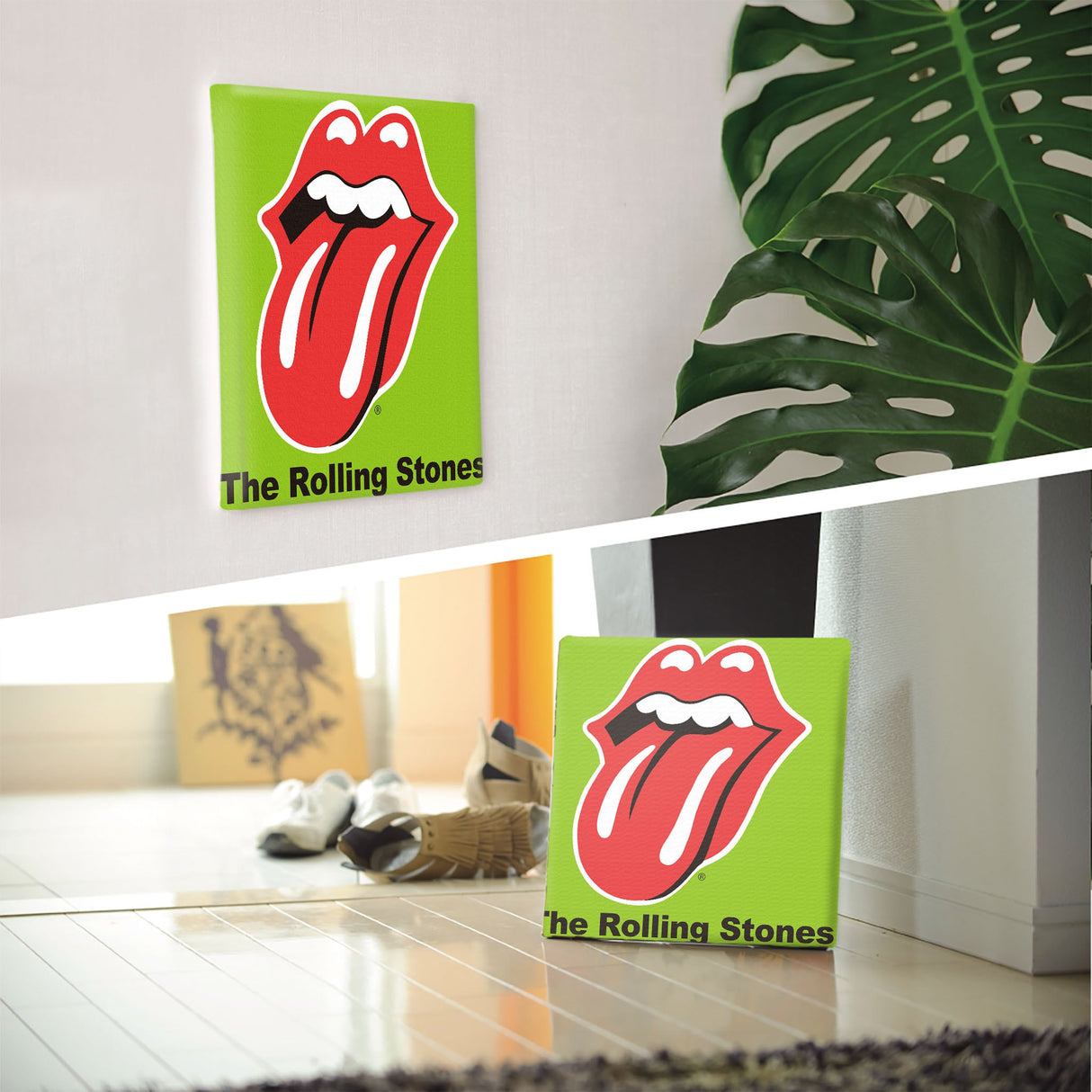 Rolling Stones fabric panel for single living interior unv-0013-grn