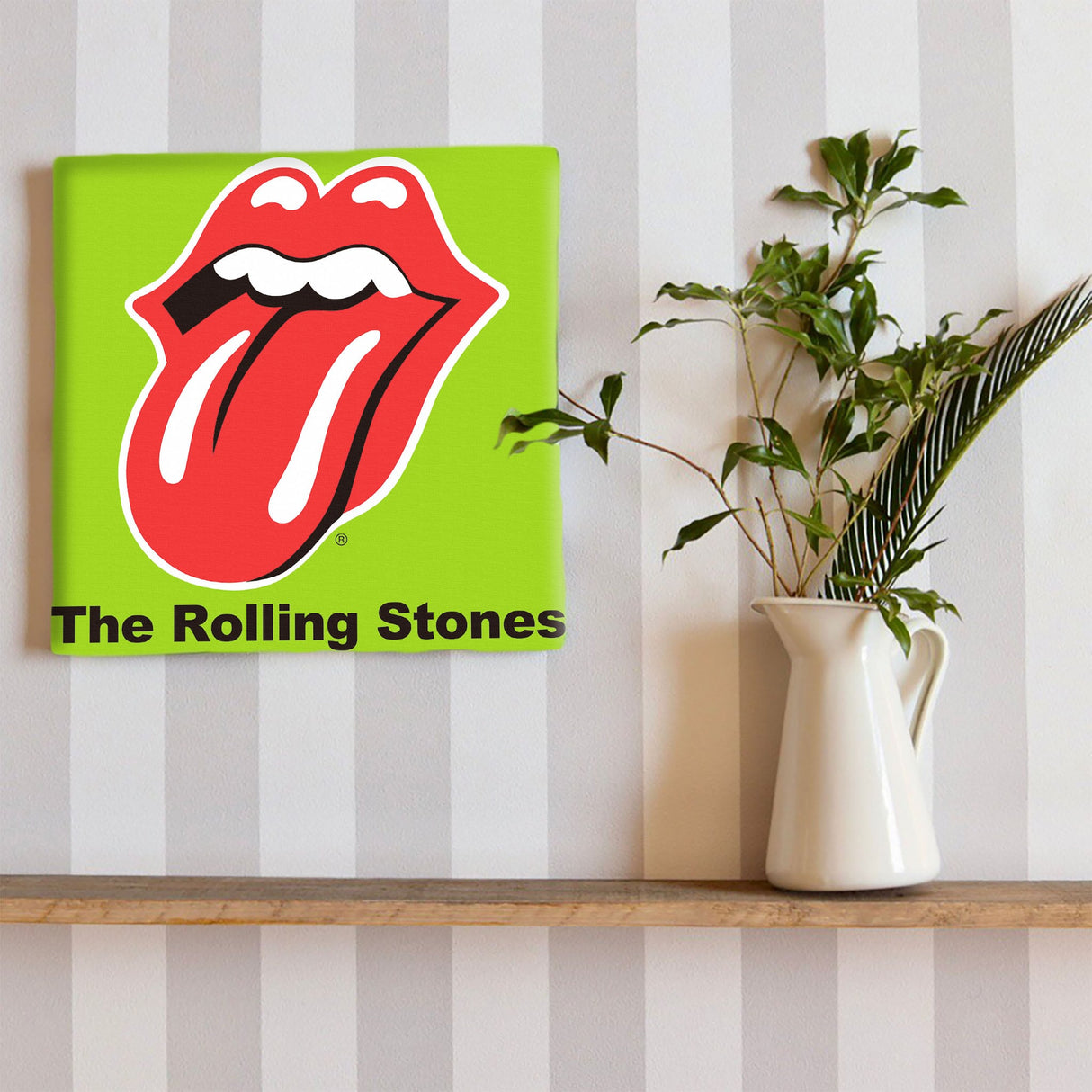 Rolling Stones fabric panel for single living interior unv-0013-grn