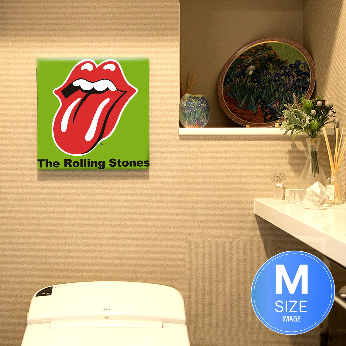 Rolling Stones fabric panel for single living interior unv-0013-grn